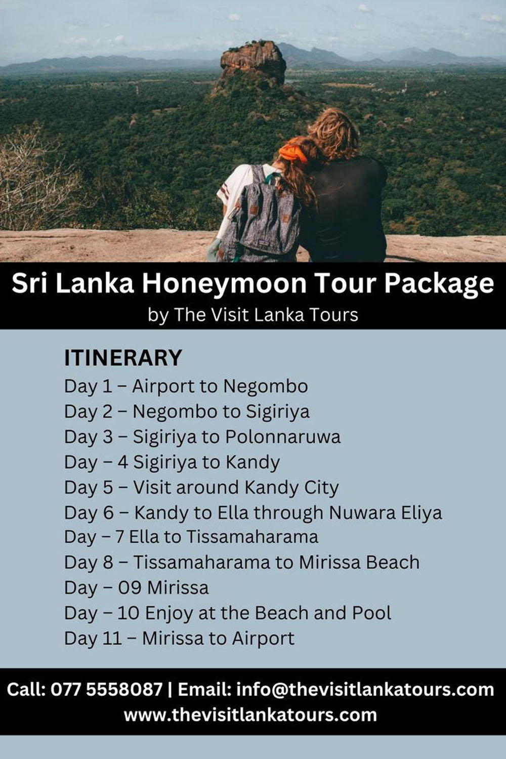 Sri Lanka Honeymoon Itinerary by The Visit Lanka Tours